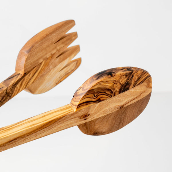 Handmade Olive Wood Salad Tongs | Eco-Friendly Serving Utensils Modern Home & Kitchen