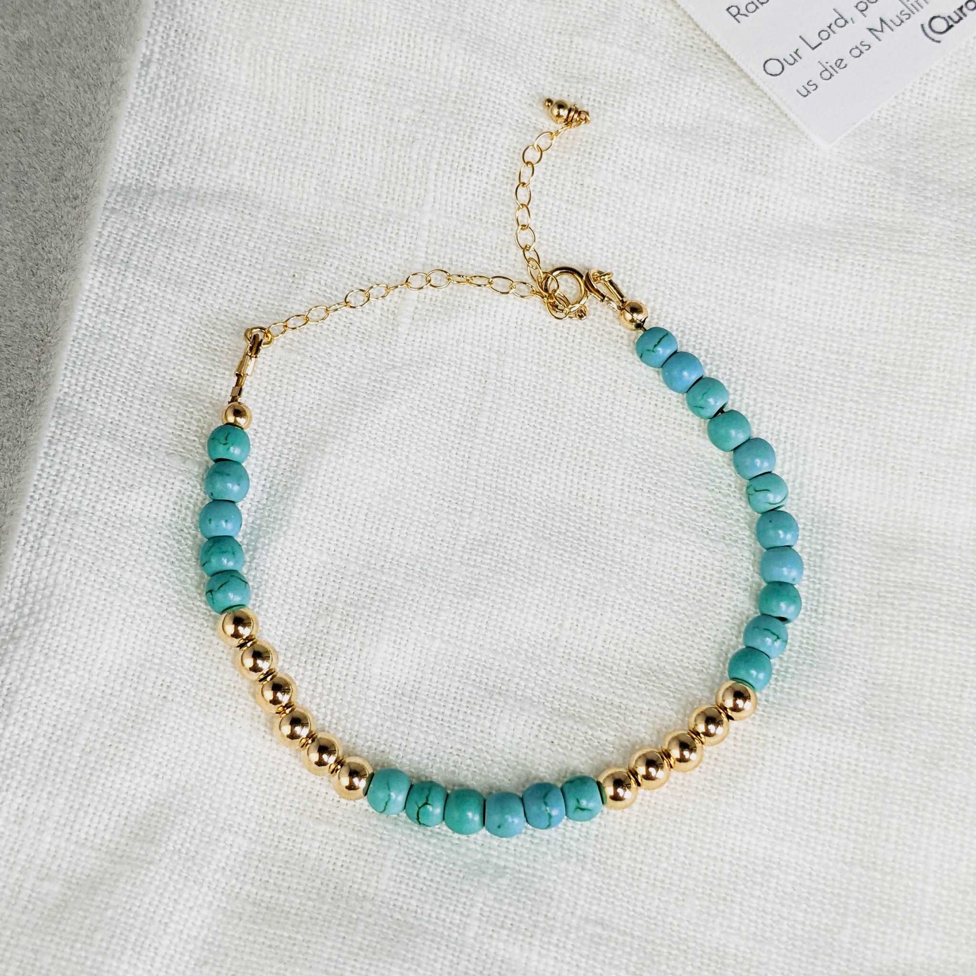 Turquoise Tasbih Bracelet | Women's Misbaha - 33 Beads, 4mm