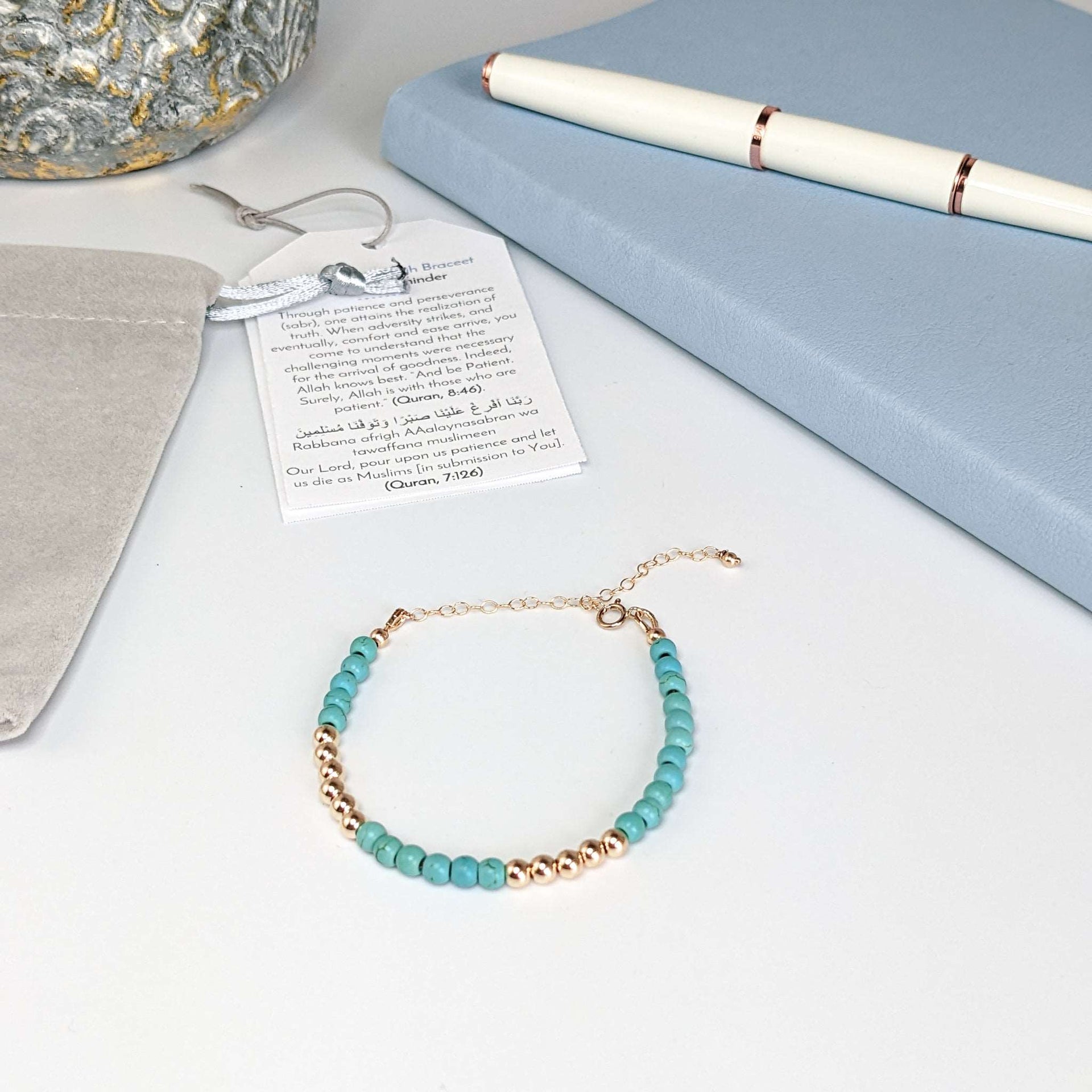 Turquoise Tasbih Bracelet | Women's Misbaha - 33 Beads, 4mm