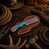 The Turquoise Trail Bull Cutter – D2 Acid Wash Rancher Gift Knife