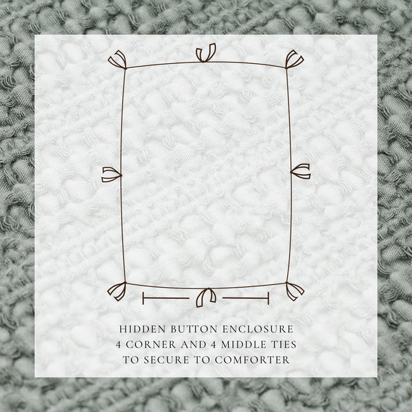 100% Cotton Honeycomb Waffle Duvet Set - Mattea Collection