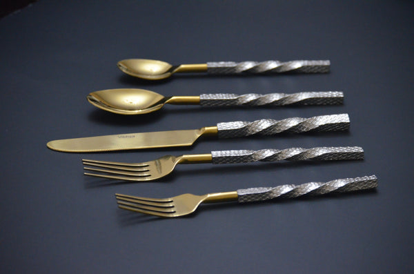 Golden Stainless Steel Flatware Set of 20 Pieces