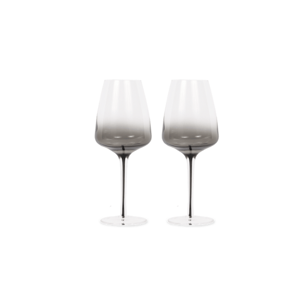 Dark Smoke Stem White Wine Glasses (Set of Two)