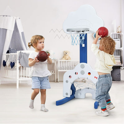 3-in-1 Kids Basketball Hoop Set with Balls-White
