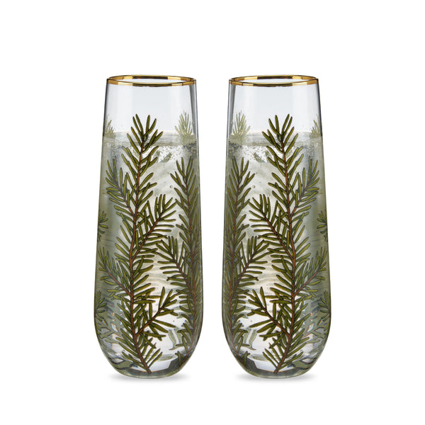 Woodland Stemless Champagne Flute Set