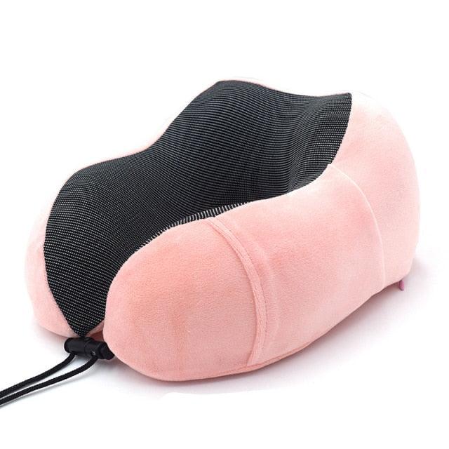 U-Shape Travel Pillow Pure Memory Foam Neck Pillow for Airplane Office Nap Cervical Pillows Flight Sleeping Head Neck Support Memory Cotton Neck Pillow Cervical Vertebra Travel Portable Noon Break Aircraft Neck Pillow For Traveling
