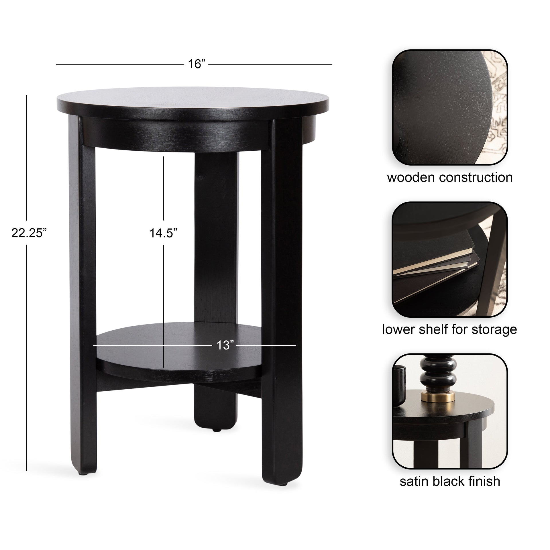Foxford Round Wood Side Table