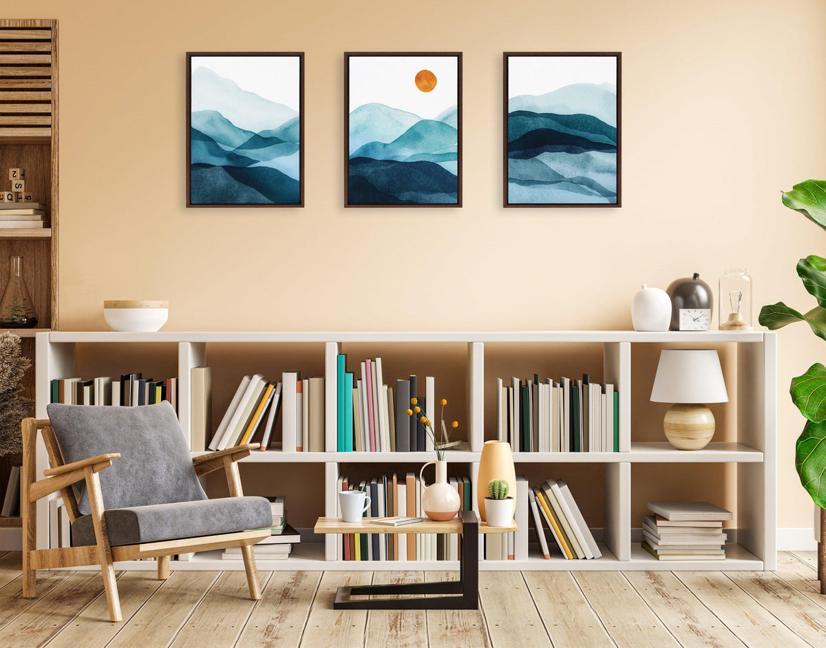Sylvie Blue Mountain Range Framed Canvas Set by Amy Lighthall