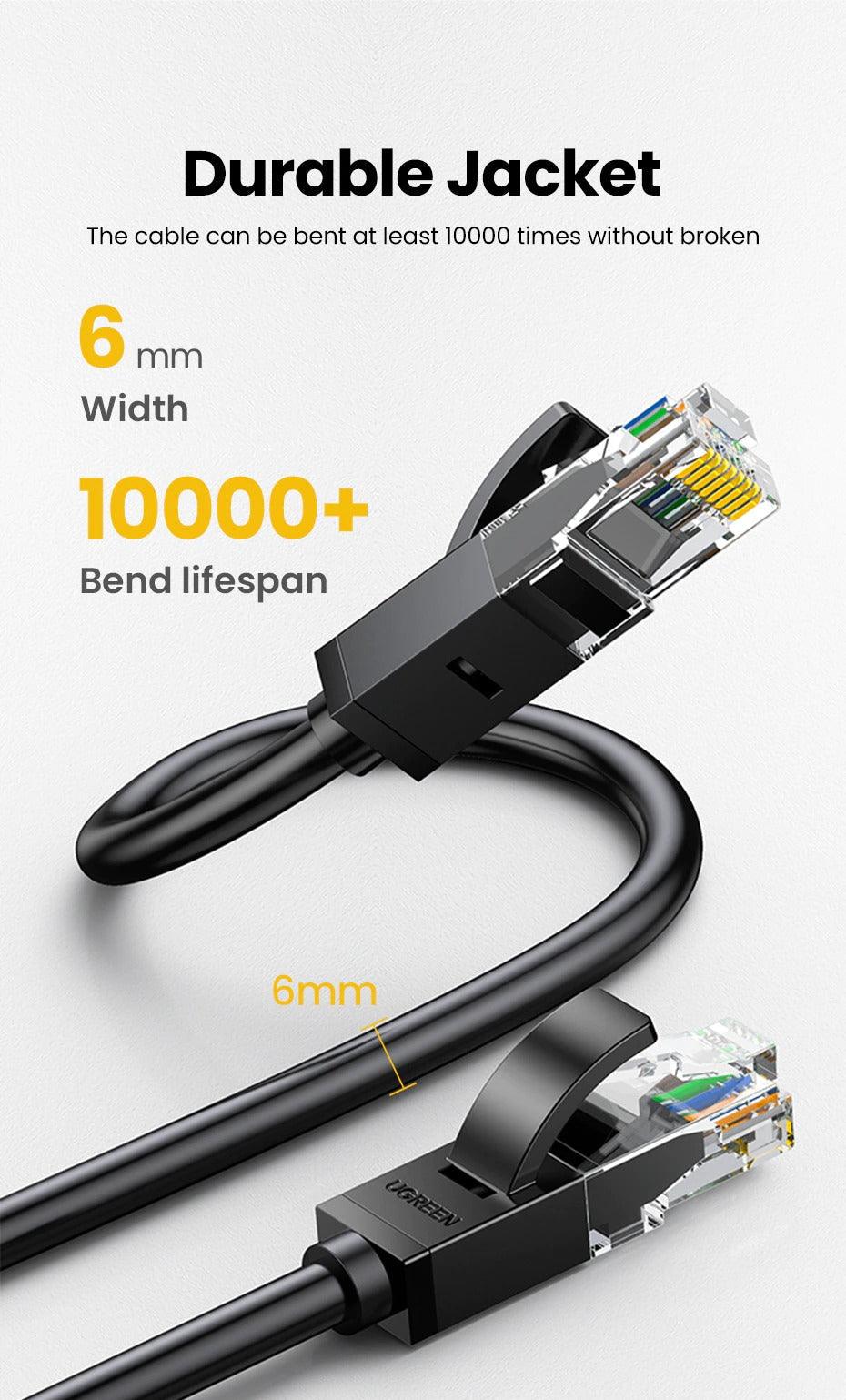 Ethernet Cable 1000Mbps Cat 6 Network Lan UTP Gigabit Networking Wire Plated RJ45 Connectors Cat6 Network Ethernet LAN Cable For Laptop Router RJ45 CAT6 Ethernet Cable