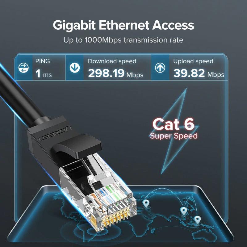 Ethernet Cable 1000Mbps Cat 6 Network Lan UTP Gigabit Networking Wire Plated RJ45 Connectors Cat6 Network Ethernet LAN Cable For Laptop Router RJ45 CAT6 Ethernet Cable