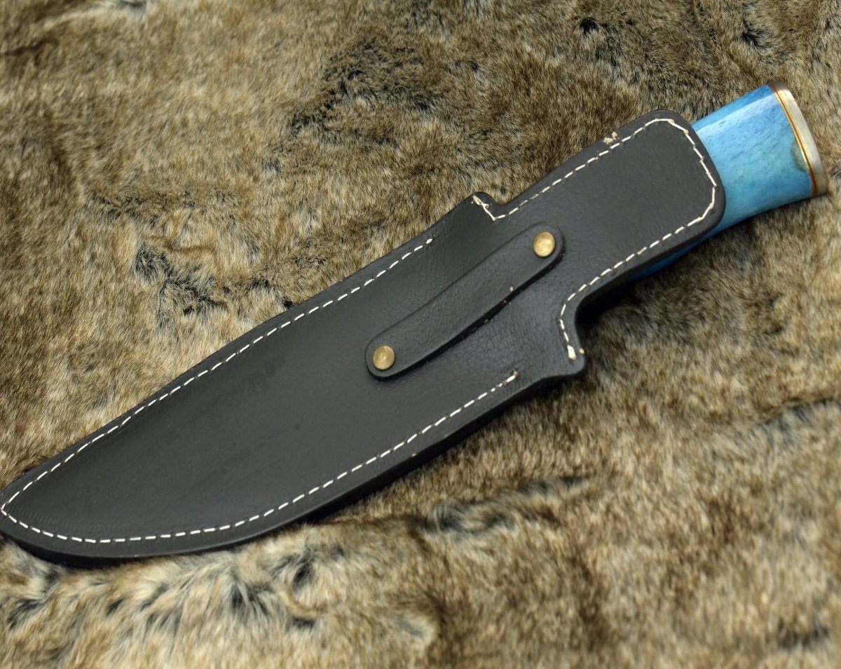 Ultimatum Bowie Knife with Exotic Camel Bone Handle & Sheath