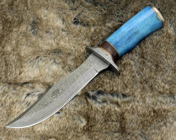 Ultimatum Bowie Knife with Exotic Camel Bone Handle & Sheath - Gifts for You 'n Me