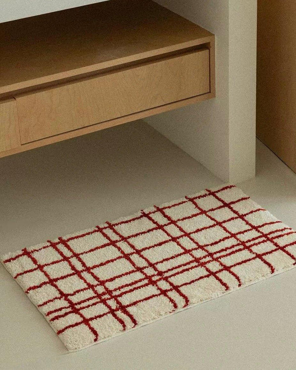 Ultra Soft Minimalist Nordic Stripe Bath Rug, Absorbent, Anti-slippery Mat