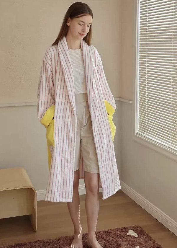 Ultra Soft Whimsical Stripe Bathrobe - 100% Organic Long-stapled Cotton