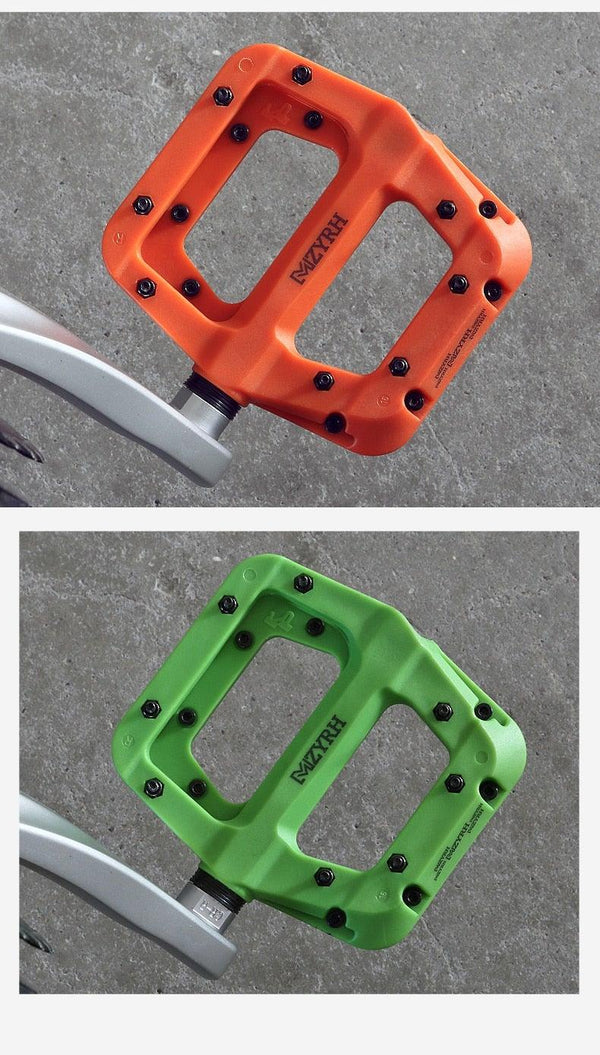 Ultralight Seal Bearings Bicycle Bike Pedals Cycling Nylon Road Pedals Flat Platform Bicycle Parts Accessories Mountain Bike Pedals Ultra Strong Machined Bicycle Flat Alloy Pedals Non-Slip