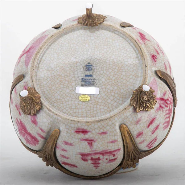 Pink Willow Ormolu Bowl Basin With Bronze - Gifts for You 'n Me