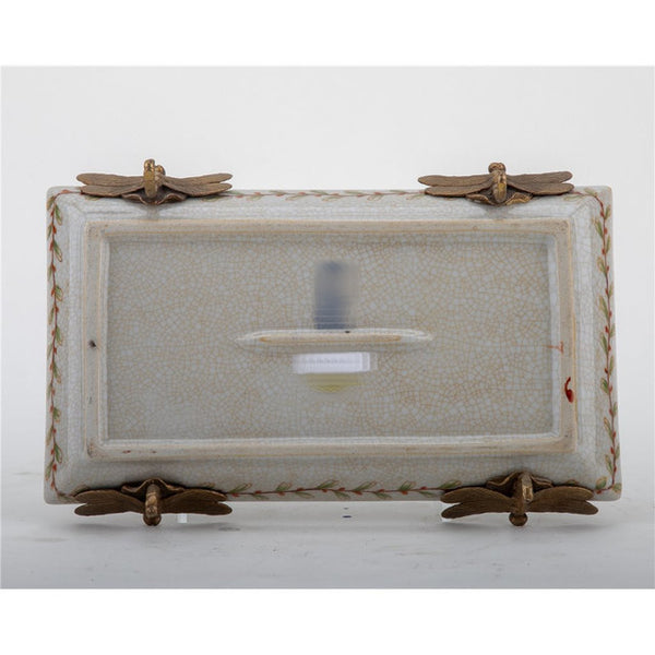 Porcelain Tray With Bronze Dragonfly-Wild Breeze - Gifts for You 'n Me