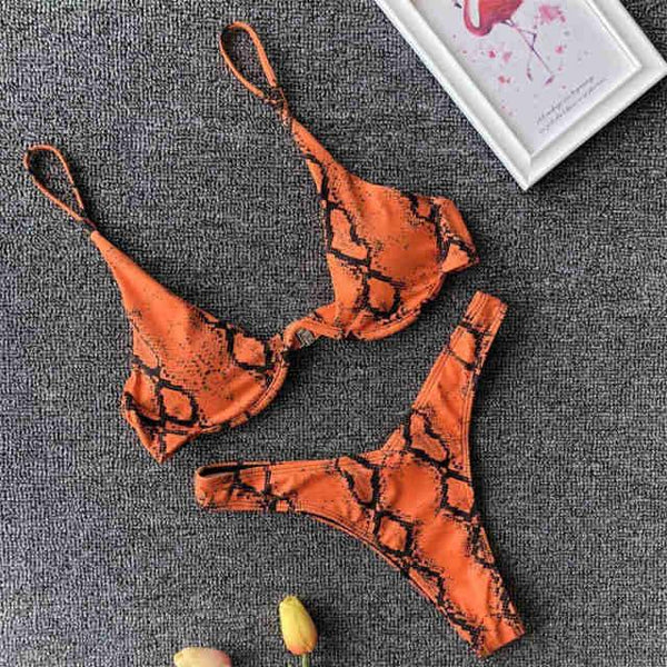 Underwired Bikini Female Swimsuit Women Swimwear Two-Piece V Shape Wire Bikini Set Bather Bathing Suit Women Micro Bikini Set Shiny Metallic 2 Piece Swimsuit Push Up Underwire Swimwear Bathing Suit