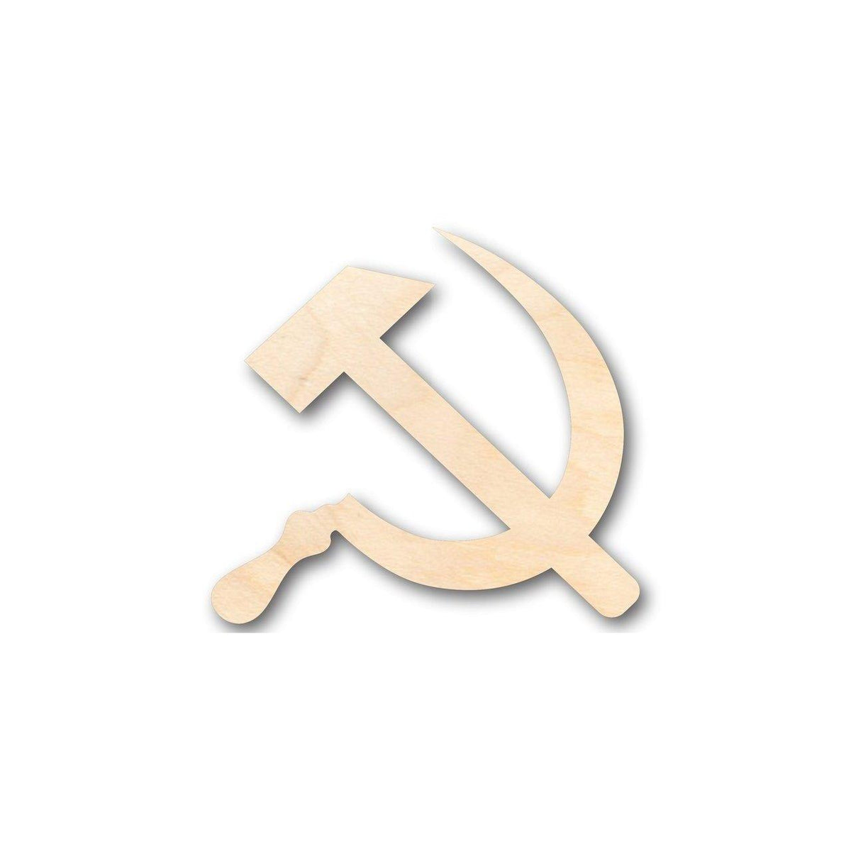 Unfinished Wood Hammer Sickle Shape - Soviet - Communism - Craft - up to 46