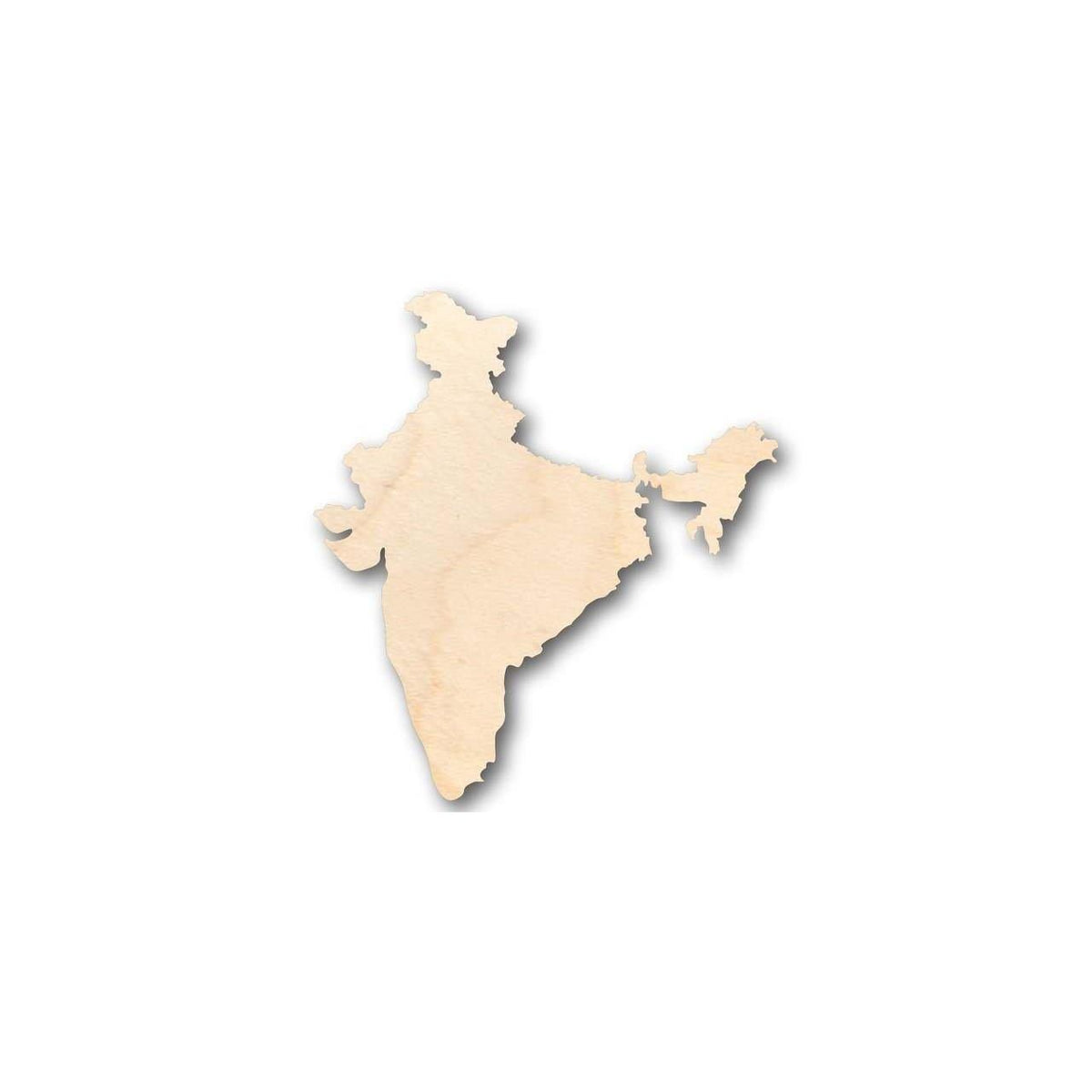 Unfinished Wood India Shape - Country - Craft - up to 46