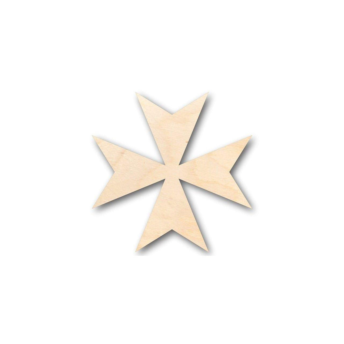Unfinished Wood Maltese Cross Shape - Malta - Craft up to 46
