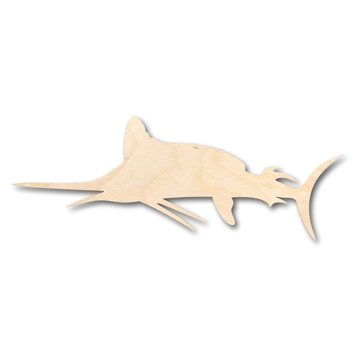 Unfinished Wood Marlin Shape - Swordfish - Ocean - Fishing - Craft - up to 46