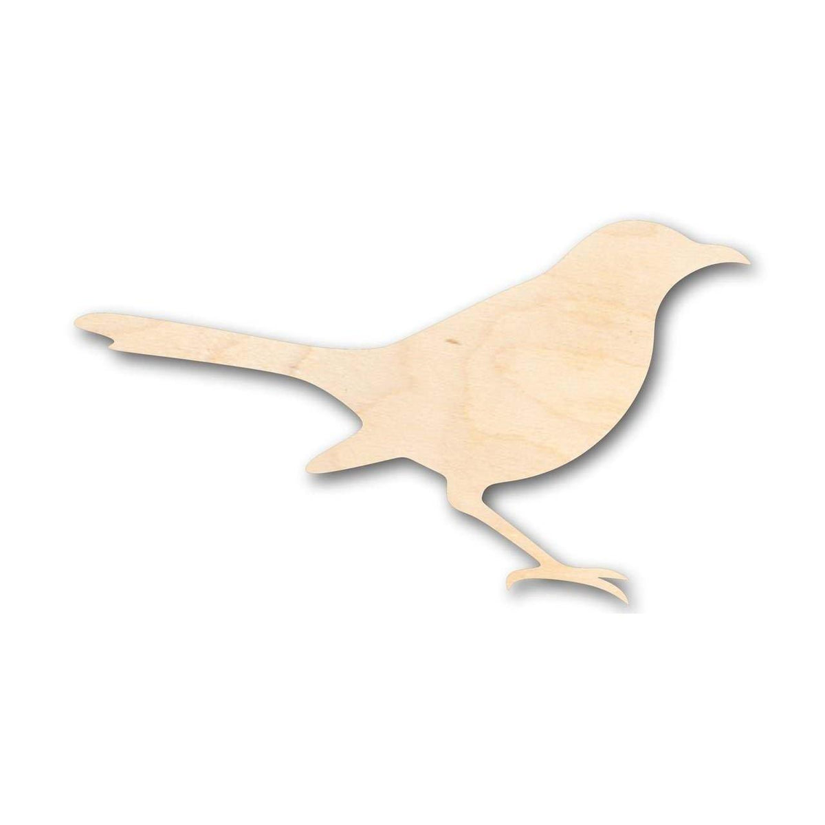 Unfinished Wood Mockingbird Shape - Bird - Wildlife - Craft - up to 46