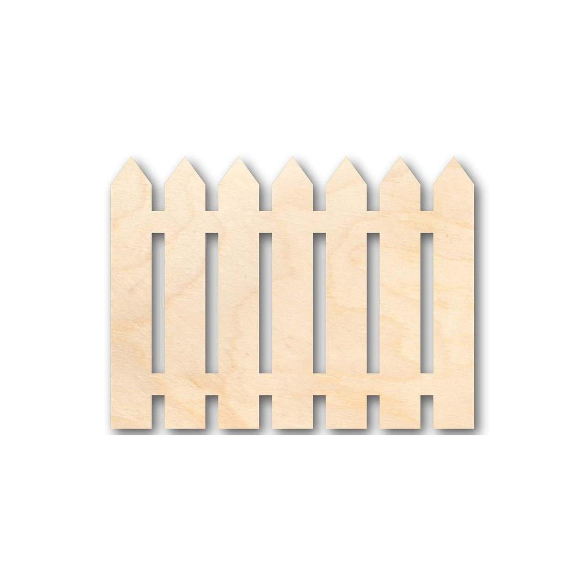 Unfinished Wood Picket Fence Shape - Craft - up to 46
