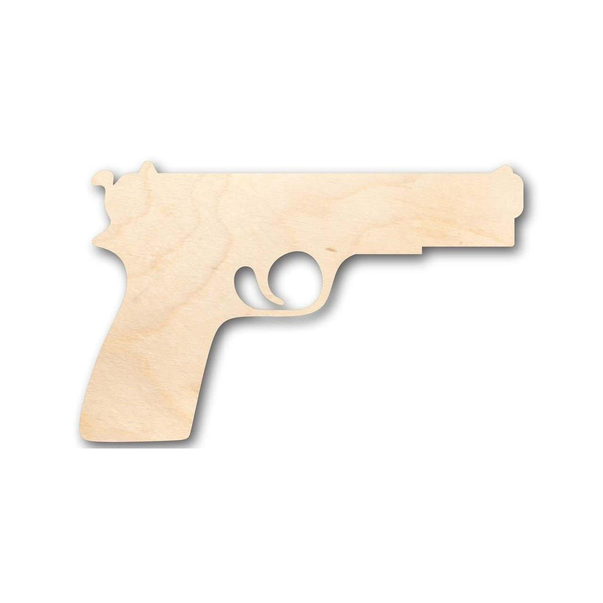 Unfinished Wood Pistol Shape - Gun - Police - Military - Craft - up to 46