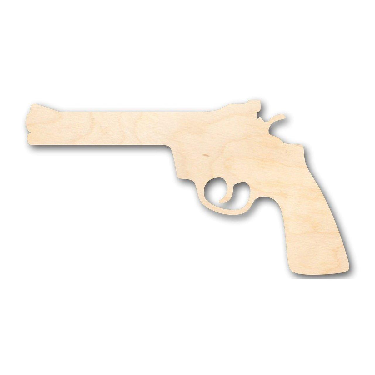 Unfinished Wood Revolver Shape - Gun - Police - Military - Craft - up to 46