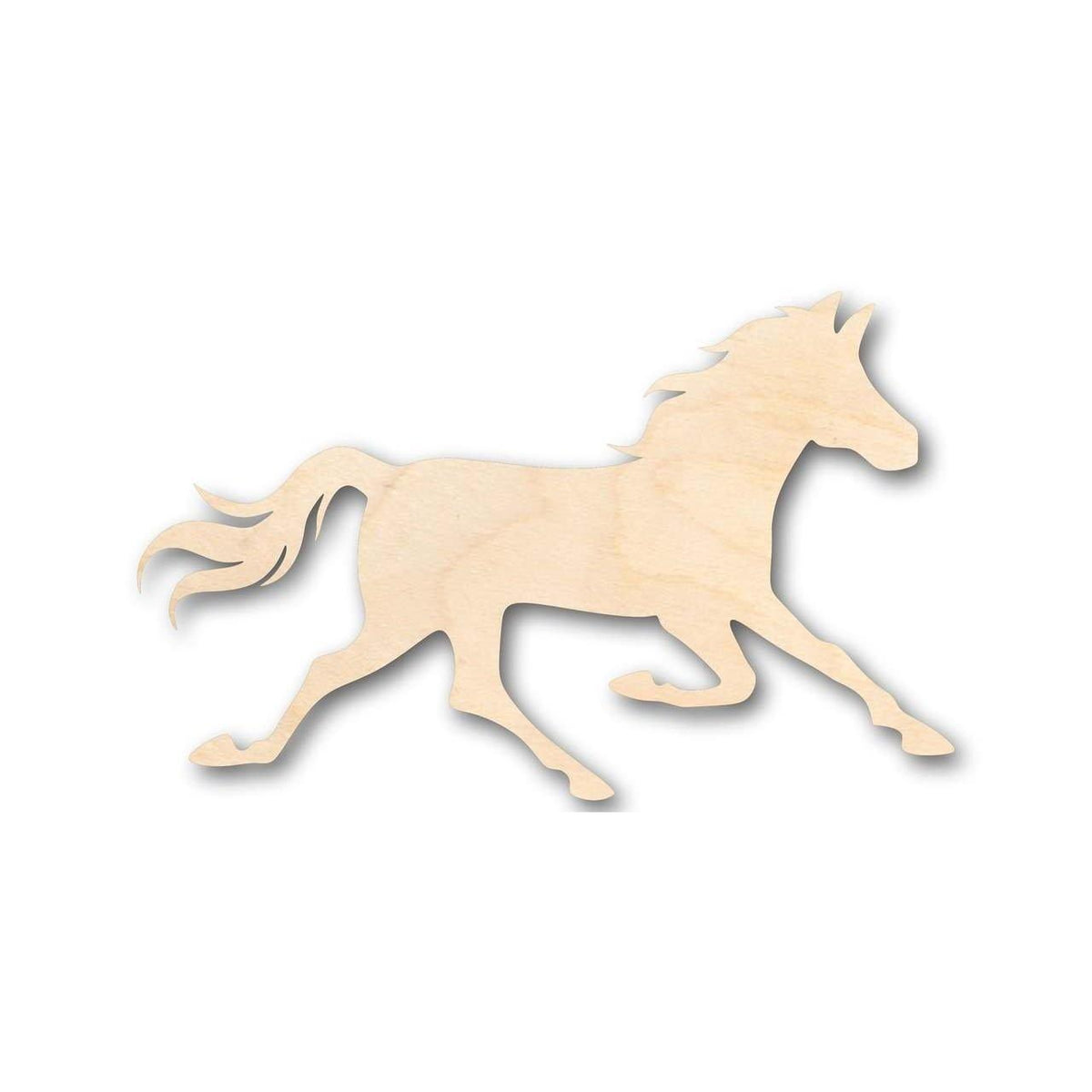 Unfinished Wood Running Wild Horse Shape - Sport - Farm Animal - Craft - up to 46
