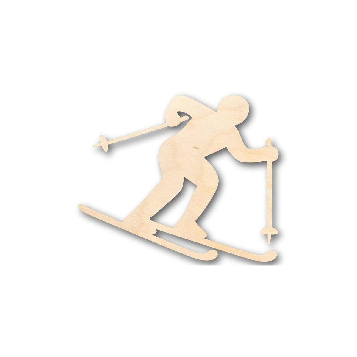 Unfinished Wood Skier Shape - Winter Olympics - Craft - up to 46
