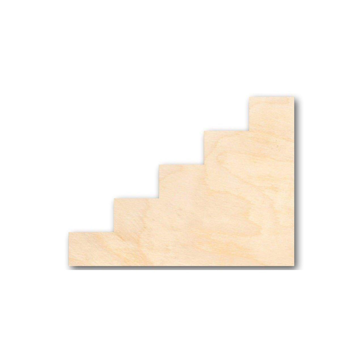Unfinished Wood Stairs Steps Shape - Craft - up to 46