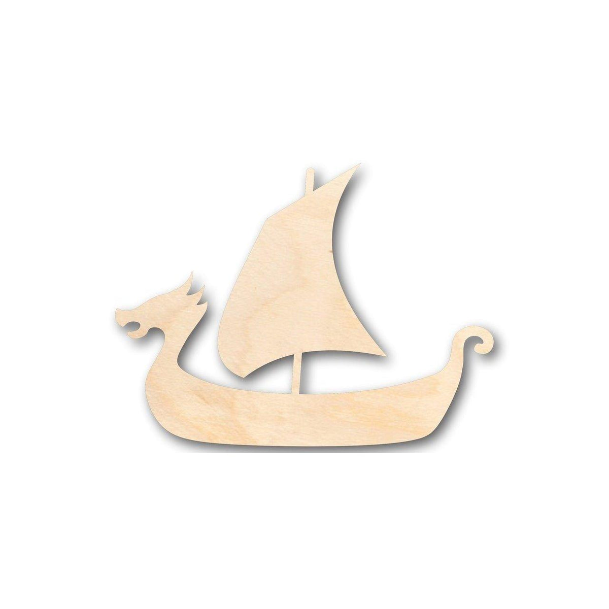 Unfinished Wood Viking Ship Shape - Sailing - History - Craft - up to 46