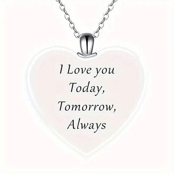 Unicorn Heart-Shaped Crystal Pendant Necklace