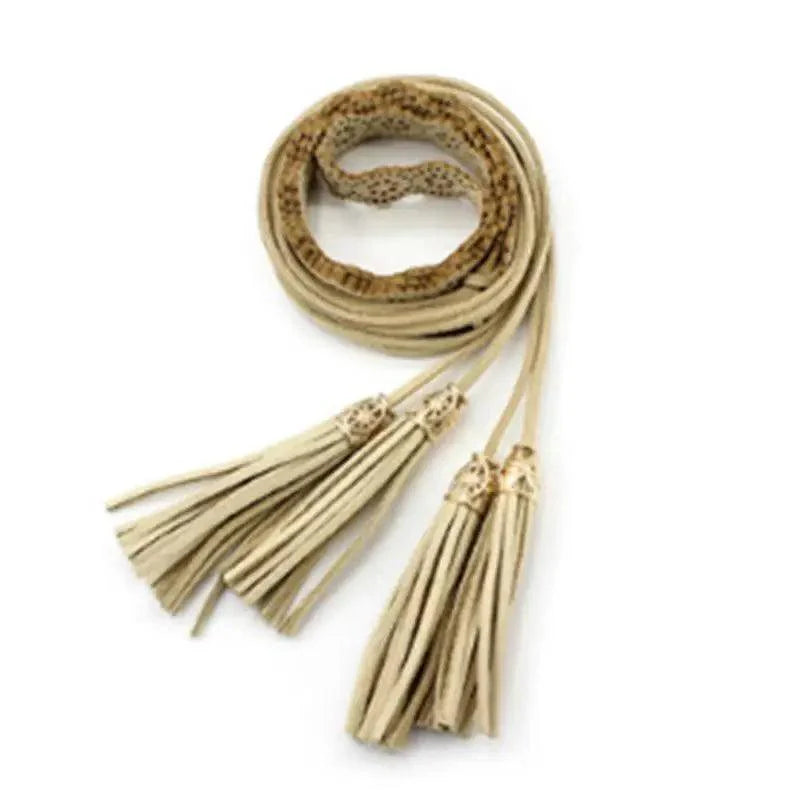 Unique Classic PU Leather Tie Strap Waist Belt For Women Modern Rope Style Design Ladies Waistbands