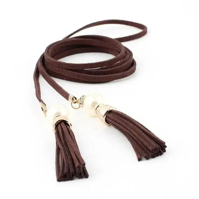 Unique Classic PU Leather Tie Strap Waist Belt For Women Modern Rope Style Design Ladies Waistbands