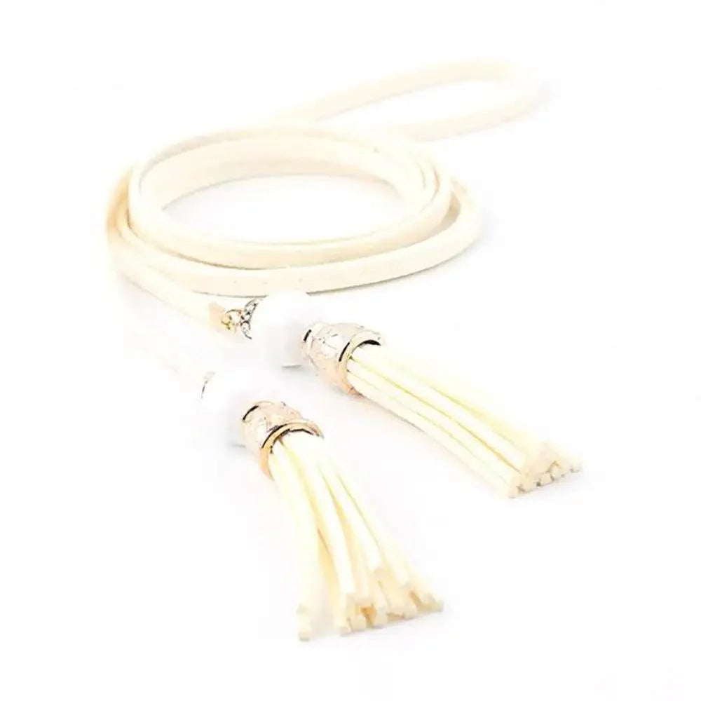 Unique Classic PU Leather Tie Strap Waist Belt For Women Modern Rope Style Design Ladies Waistbands