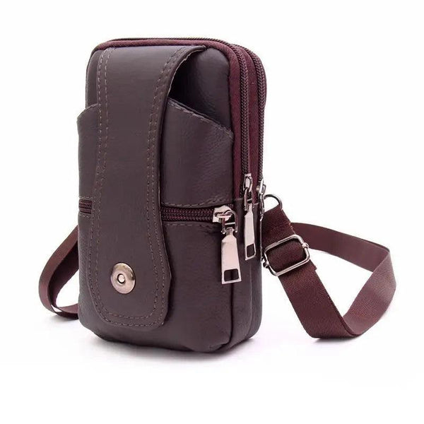 Unique Cross Body Shoulder Bag  Classic Texture Creative Delicate Design  PU Leather Fanny Waist Bag Elegant  Mobile Phone Belt Bum Pouch