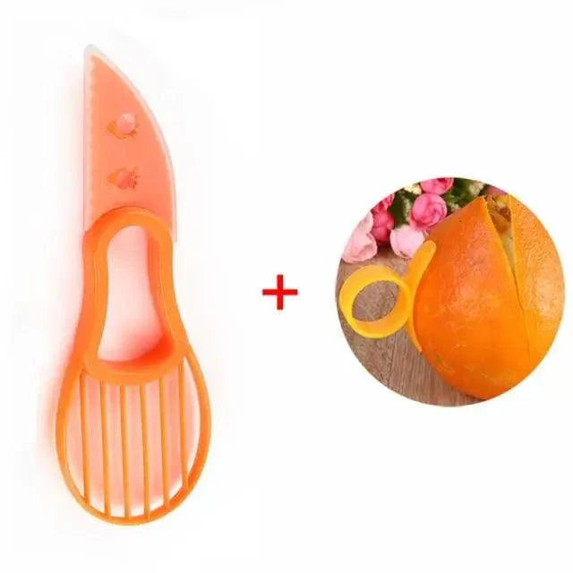 Unique Design 3 In 1 Avocado Slicer Shea Corer Butter Fruit Peeler Cutter Pulp Separator Plastic Knife Kitchen Vegetable Tools Kitchen Gadgets