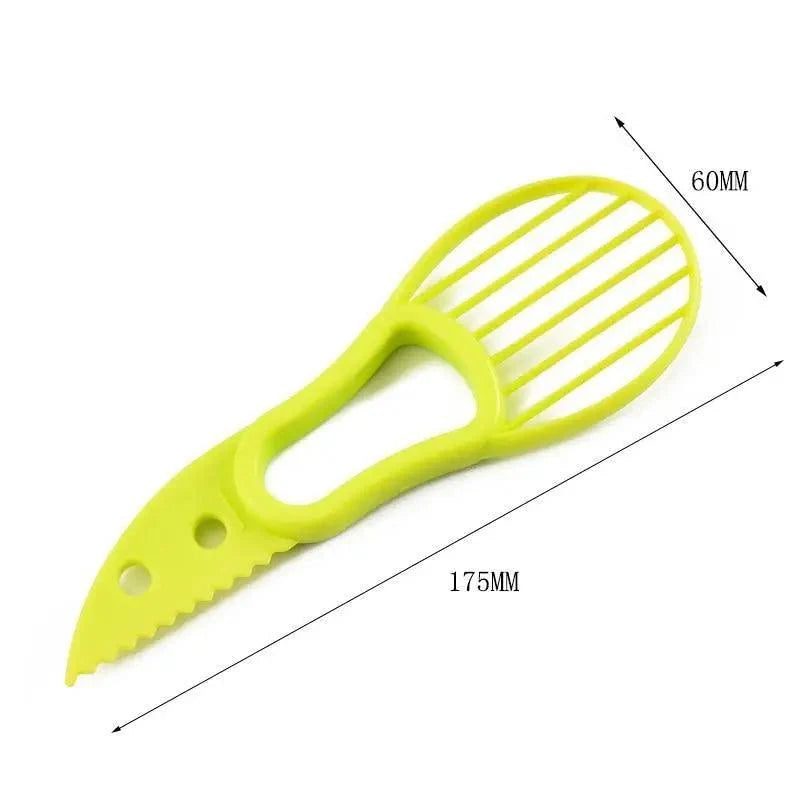 Unique Design 3 In 1 Avocado Slicer Shea Corer Butter Fruit Peeler Cutter Pulp Separator Plastic Knife Kitchen Vegetable Tools Kitchen Gadgets