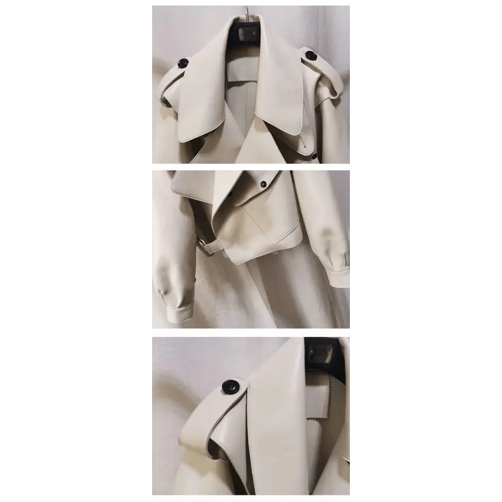 Unique Design Faux Leather Jacket Women Loose Soft Vintage Motorcycle Biker Coat Short Pu Leather Coat Female Punk Autumn Streetwear Outwear