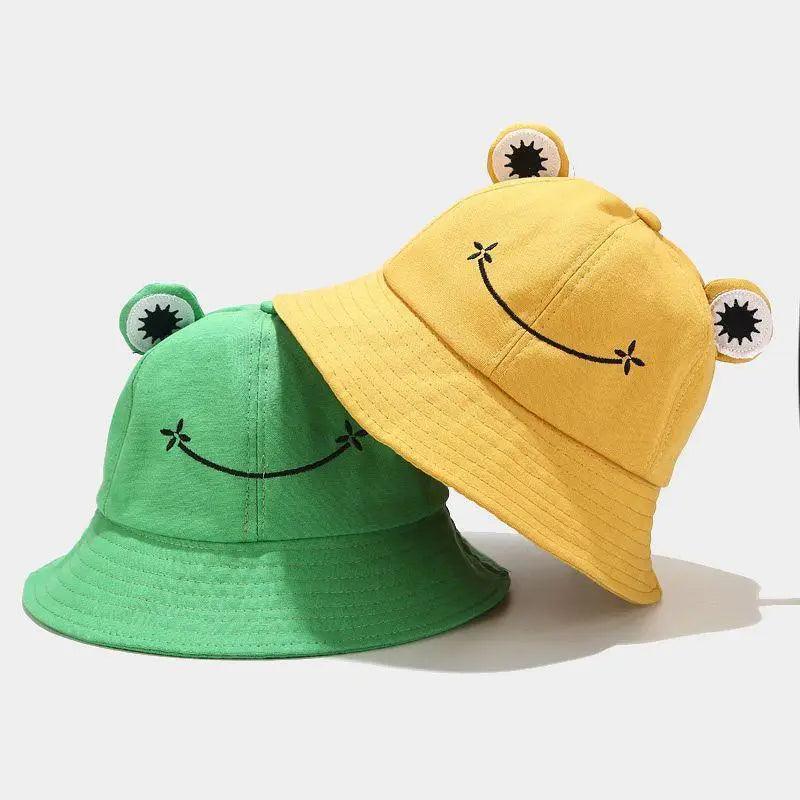 Unique Design Frog Bucket Hat for Women Summer Autumn Plain Female Panama Outdoor Hiking Beach Fishing Cap Sunscreen Woman Sunhat