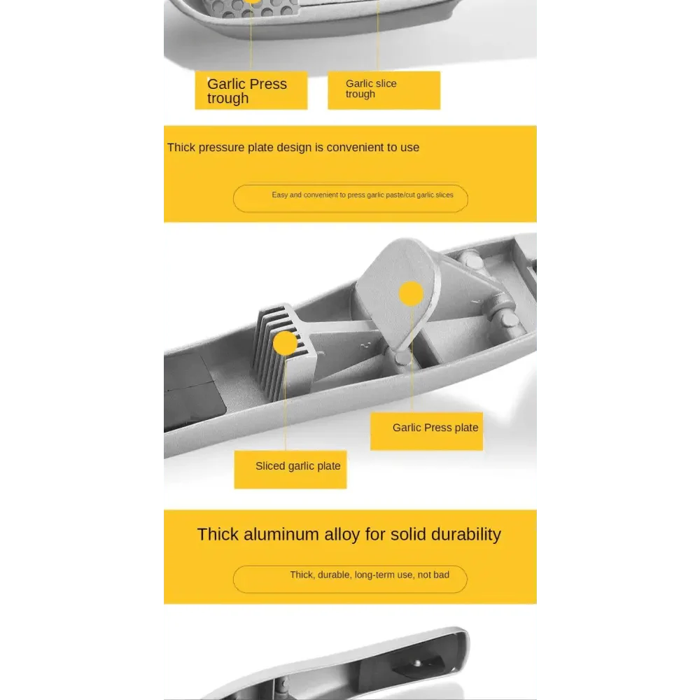 Unique Design Kitchen Household Manual Garlic Press Aluminum Alloy Garlic Maker Garlic Squeeze Garlic Press Kitchen Gadget