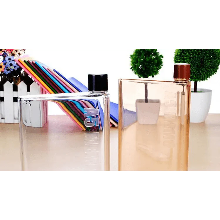 Unique Design Portable Book Paper Cup Botlte Flat Water Bottle Clear Paper Pad Water Bottle Flat Drinks Kettle Notebook Drink Bottle for Water