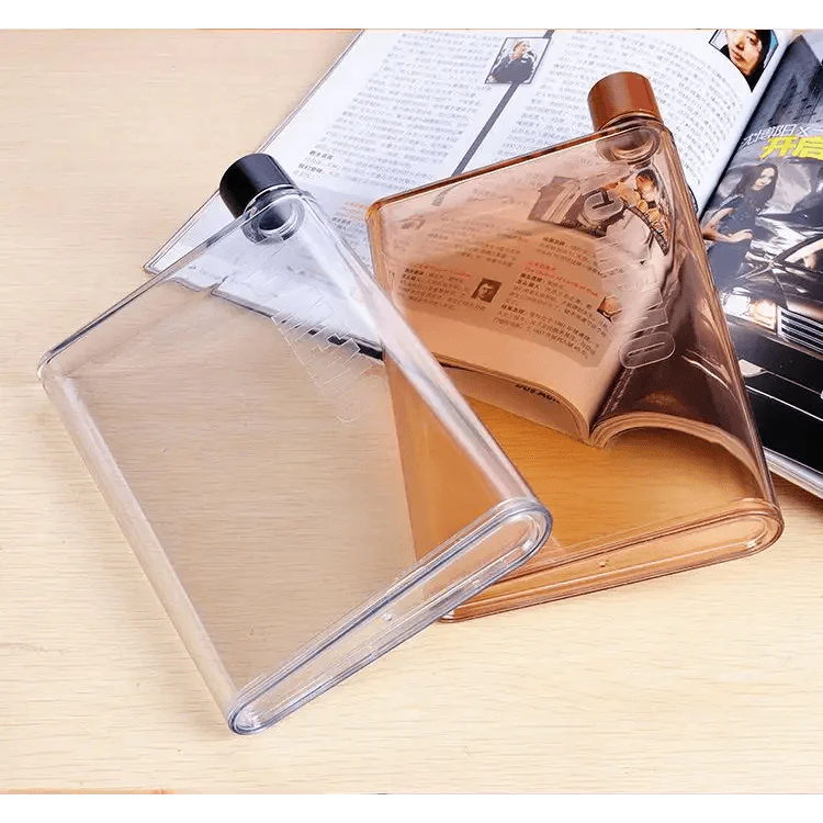 Unique Design Portable Book Paper Cup Botlte Flat Water Bottle Clear Paper Pad Water Bottle Flat Drinks Kettle Notebook Drink Bottle for Water