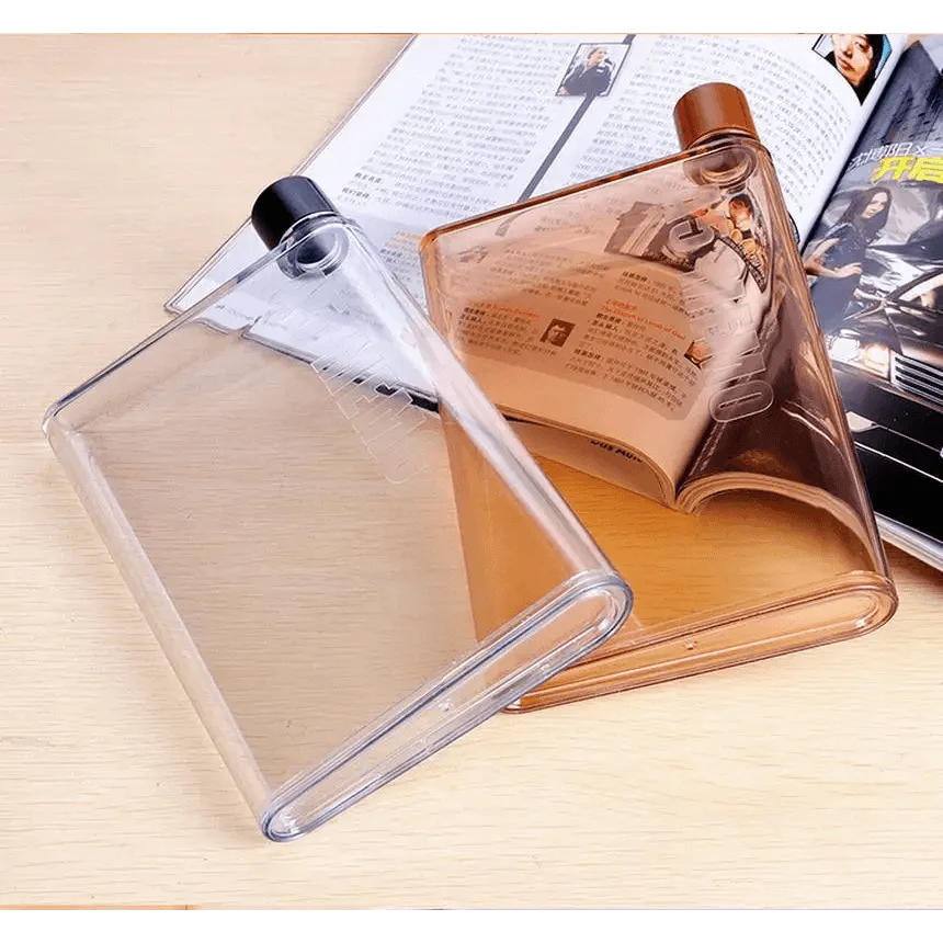 Unique Design Portable Book Paper Cup Botlte Flat Water Bottle Clear Paper Pad Water Bottle Flat Drinks Kettle Notebook Drink Bottle for Water