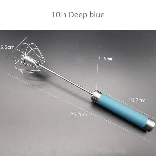 Unique Design Semi-automatic Egg Beater 304 Stainless Steel Egg Whisk Manual Hand Mixer Self Turning Egg Stirrer Kitchen Accessories Egg Tools