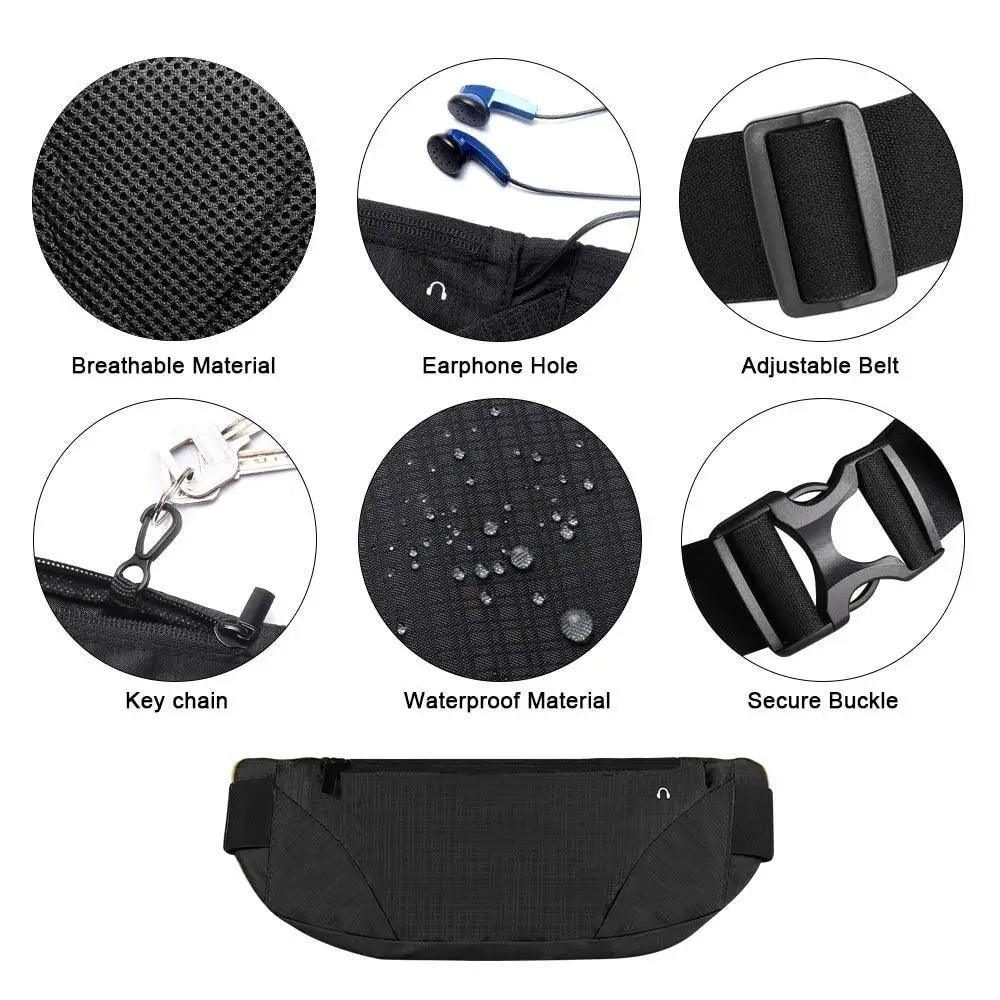Unique  Running Fanny Pack Sports Belt Bag Stylish Ultra Light Bounce Free Waist Pouch Bag Fitness Workout Belt Sport Waist Pack