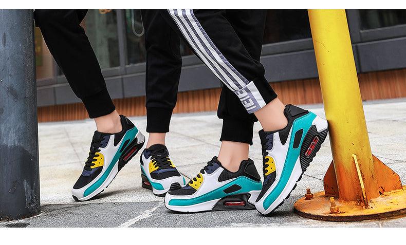 Unisex Air Cushion Sneakers Men's Colorful Casual  Fashion Jogging Sneakers Outdoor Sports Sneakers Lace Up Unisex Walk Women's Air Athletic Running Sneakers